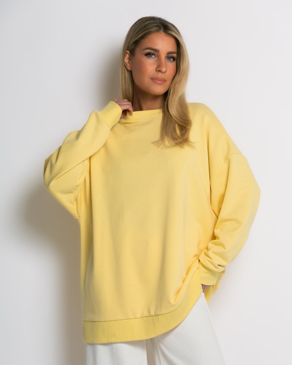 Μπλούζα φούτερ αχνούδιαστο oversized χακί