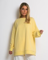 Μπλούζα φούτερ αχνούδιαστο oversized κίτρινο