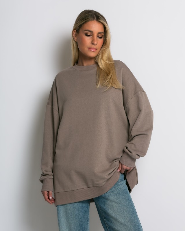 Μπλούζα φούτερ αχνούδιαστο oversized πούρο