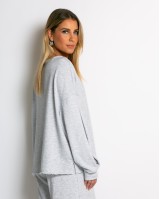 Μπλούζα φούτερ αχνούδιαστο oversized γκρι μελανζέ