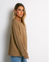 Μπλούζα φούτερ αχνούδιαστο oversized sand