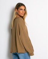Μπλούζα φούτερ αχνούδιαστο oversized sand