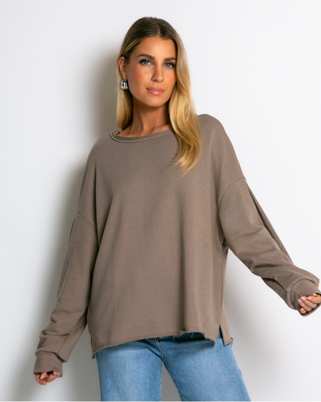 Μπλούζα φούτερ αχνούδιαστο oversized πούρο