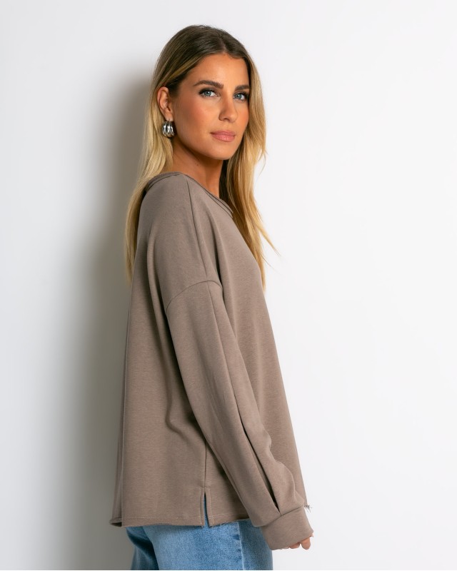 Μπλούζα φούτερ αχνούδιαστο oversized πούρο