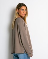 Μπλούζα φούτερ αχνούδιαστο oversized πούρο