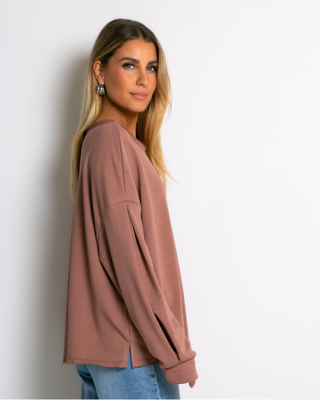 Μπλούζα φούτερ αχνούδιαστο oversized σάπιο μήλο