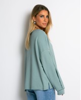 Μπλούζα φούτερ αχνούδιαστο oversized σιέλ