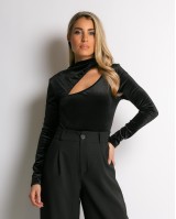 Κορμάκι βελουτέ με άνοιγμα μαύρο