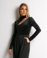 Κορμάκι βελουτέ με άνοιγμα μαύρο