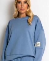 Σετ φόρμας μπλούζα με διακριτική στάμπα και παντελόνι γαλάζιο