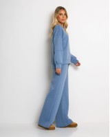 Σετ φόρμας μπλούζα με διακριτική στάμπα και παντελόνι γαλάζιο