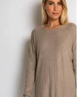 Σετ πλεκτό ριπ μπλούζα & παντελόνι με λάστιχο πούρο