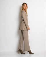 Σετ πλεκτό ριπ μπλούζα & παντελόνι με λάστιχο πούρο