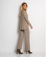 Σετ πλεκτό ριπ μπλούζα & παντελόνι με λάστιχο πούρο