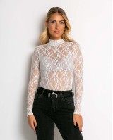 Κορμάκι δαντελένιο με ζιβάγκο λευκό