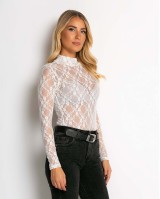 Κορμάκι δαντελένιο με ζιβάγκο λευκό