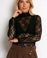 Κορμάκι δαντελένιο με ζιβάγκο μαύρο