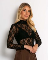 Κορμάκι δαντελένιο με ζιβάγκο μαύρο