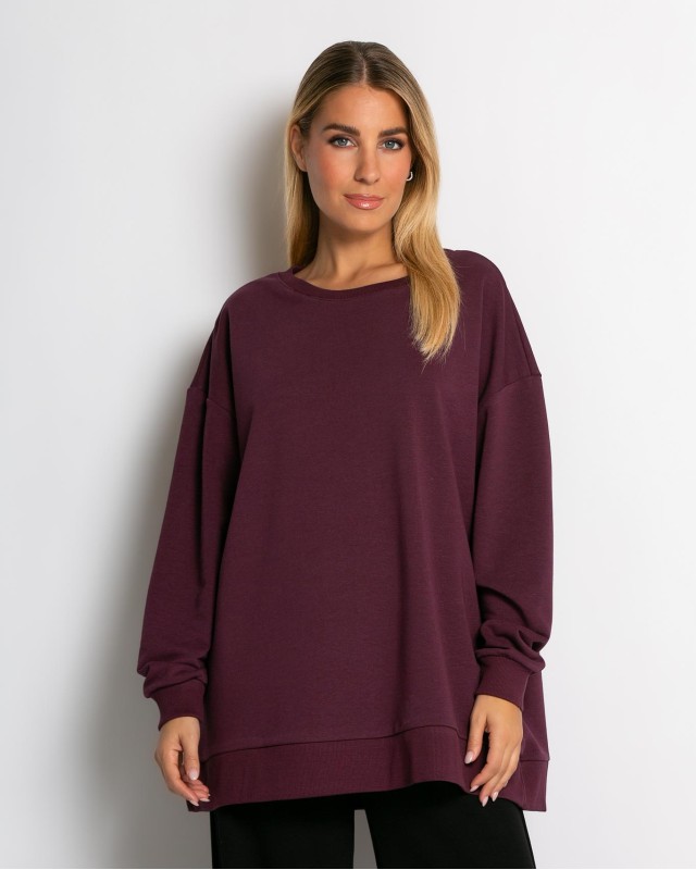 Φούτερ oversized δαμασκηνί