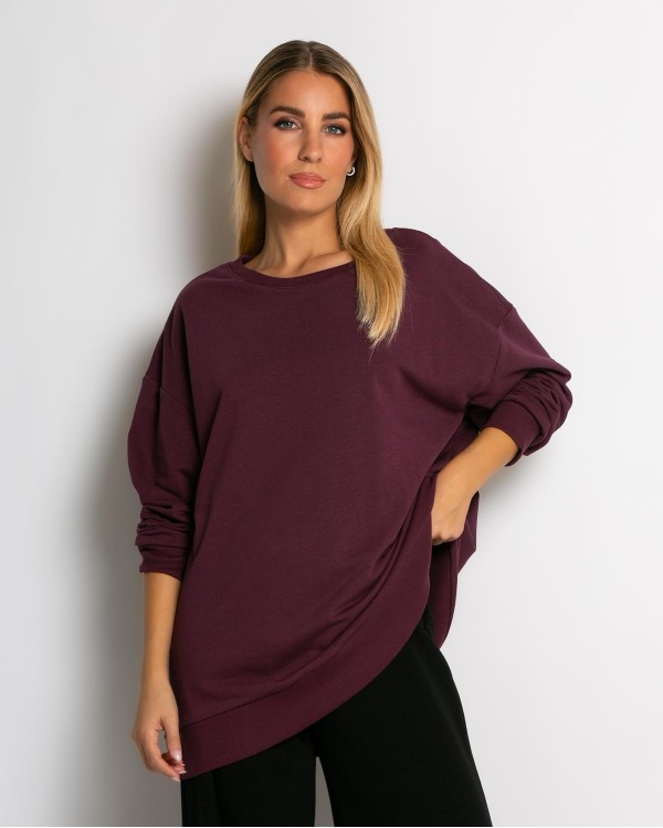 Φούτερ oversized δαμασκηνί