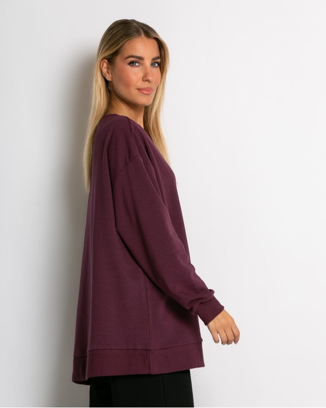 Φούτερ oversized δαμασκηνί