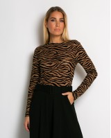 Κορμάκι zebra print καφέ