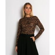 Κορμάκι zebra print καφέ