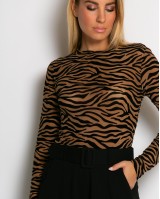 Κορμάκι zebra print καφέ