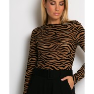 Κορμάκι zebra print καφέ