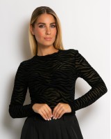 Κορμάκι zebra print μαύρο