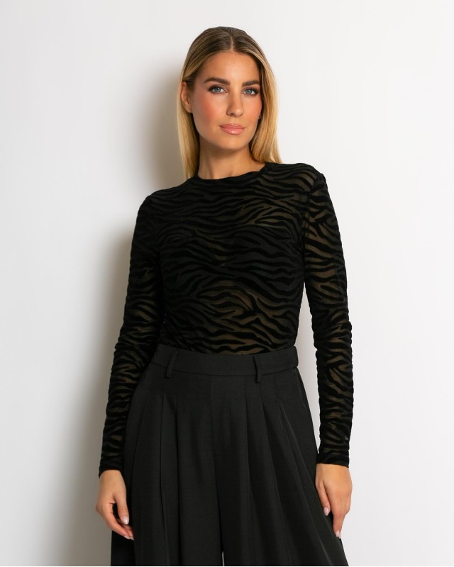 Κορμάκι zebra print μαύρο