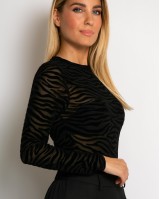 Κορμάκι zebra print μαύρο