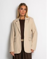 Σακάκι μεσάτο με βάτες μπεζ