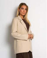 Σακάκι μεσάτο με βάτες μπεζ