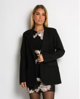 Σακάκι μεσάτο με βάτες μαύρο