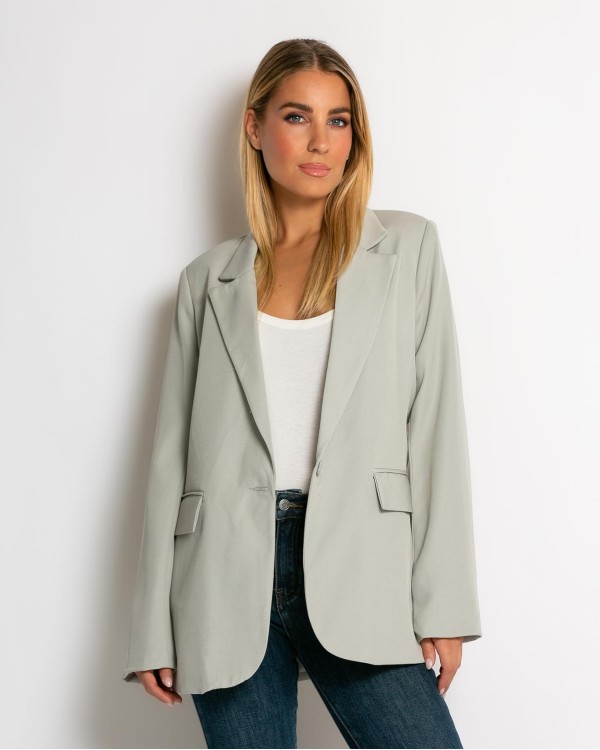 Σακάκι μεσάτο με βάτες ανοιχτό γκρι