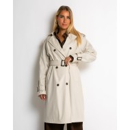 Καμπαρντίνα με ζώνη και κουμπιά μπεζ