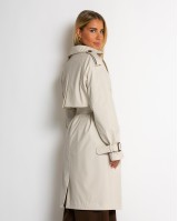 Καμπαρντίνα με ζώνη και κουμπιά μπεζ