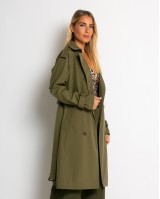 Καμπαρντίνα με ζώνη και κουμπιά χακί