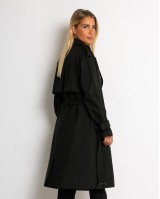 Καμπαρντίνα με ζώνη και κουμπιά μαύρο