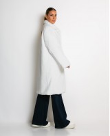 Γούνα μακρυά με τσέπες λευκ΄ο