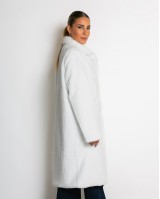 Γούνα μακρυά με τσέπες λευκ΄ο