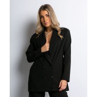 Blazer μακρύ με τέσσερα κουμπιά μαύρο
