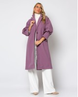 Παλτό με πιέτες στο μανίκι λιλά