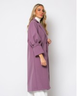 Παλτό με πιέτες στο μανίκι λιλά