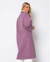 Παλτό με πιέτες στο μανίκι λιλά