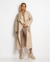 Παλτό με υφή mohair μπεζ