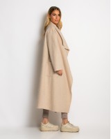 Παλτό με υφή mohair μπεζ