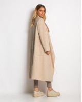 Παλτό με υφή mohair μπεζ