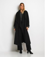 Παλτό με υφή mohair μαύρο